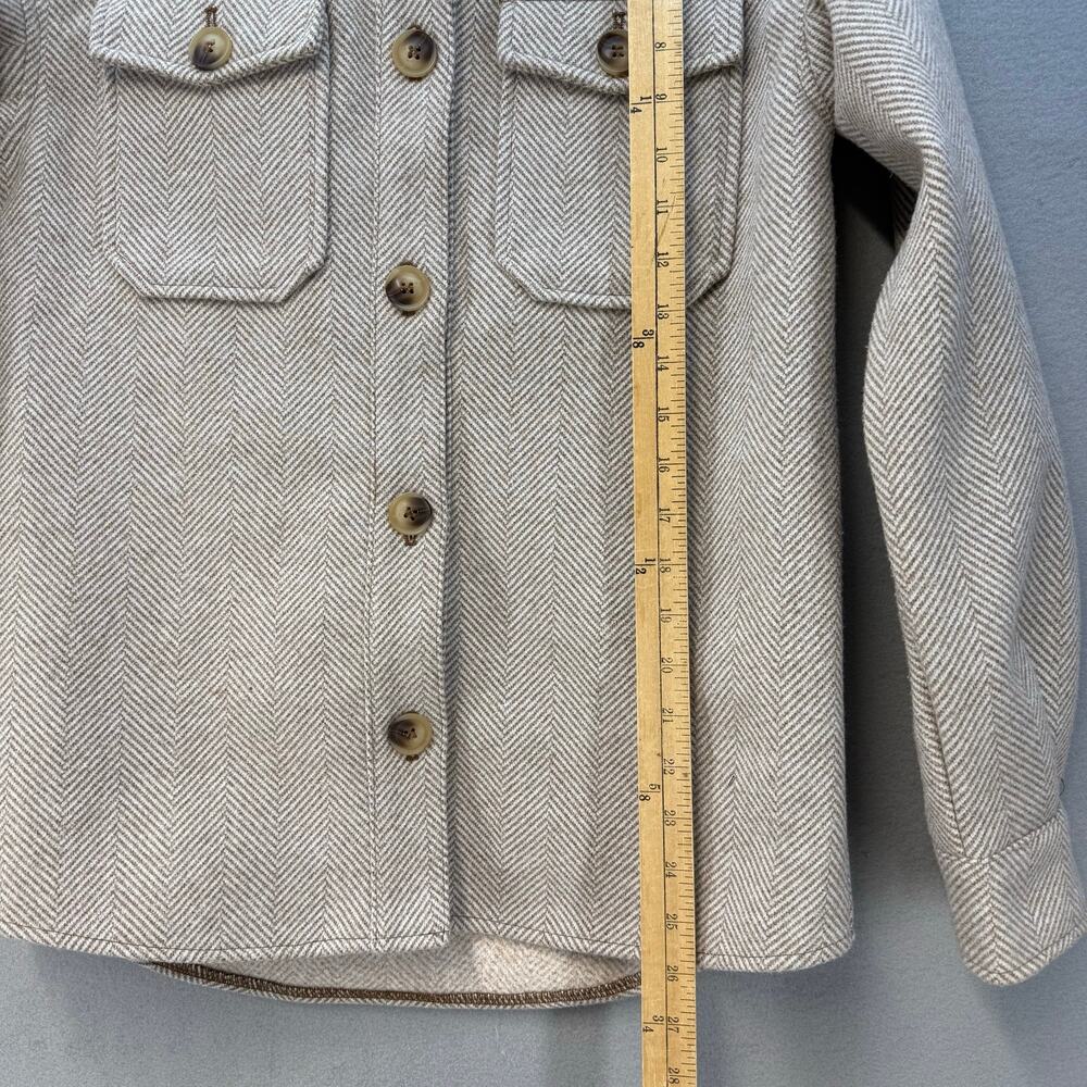 Avec Les Filles Shacket Women's XS Tan White Fall Jacket Cozy Fall Top EUC - Picture 10 of 11